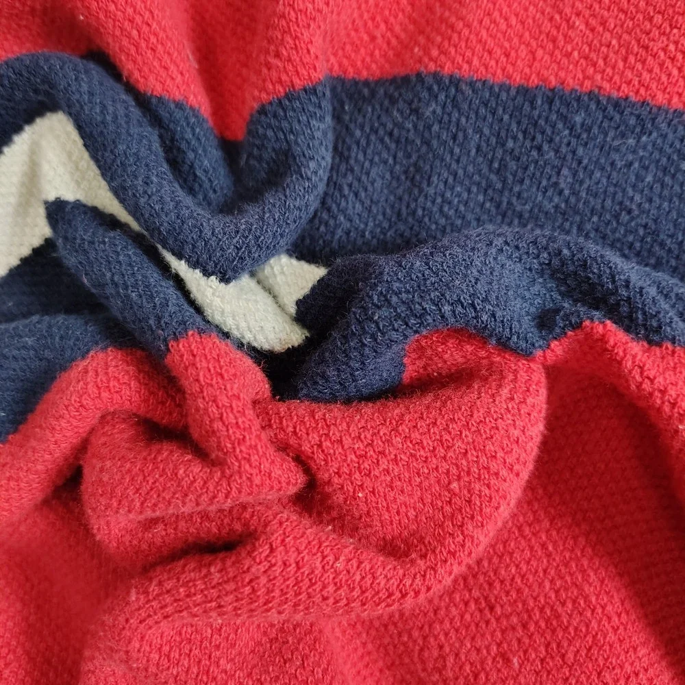 Vtg 90's Polo By‎ Ralph Lauren Striped Terry Cloth Collared Polo Shirt Large